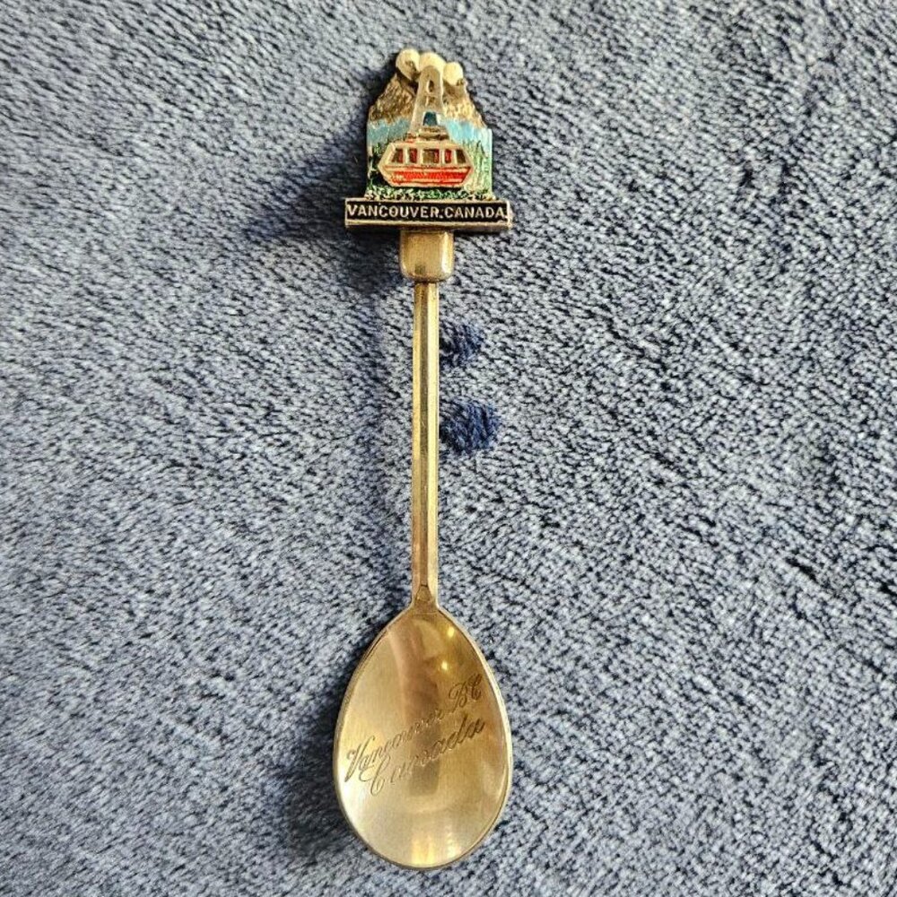 Vintage‎ Train Car Vancouver, BC Silver Plated Steel Souvenir Spoon 4.5"